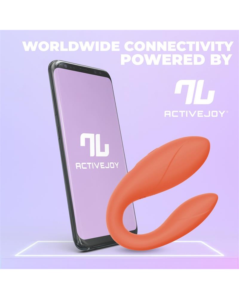 Couple Toy with App Flexible Silicone Salmon	
