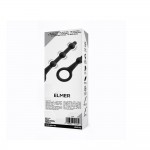 Elmer Beaded Butt Plug with Easy Pull Ring Silicone Black