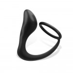 Randal Butt Plug with Penis Ring Silicone Black