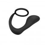 Randal Butt Plug with Penis Ring Silicone Black