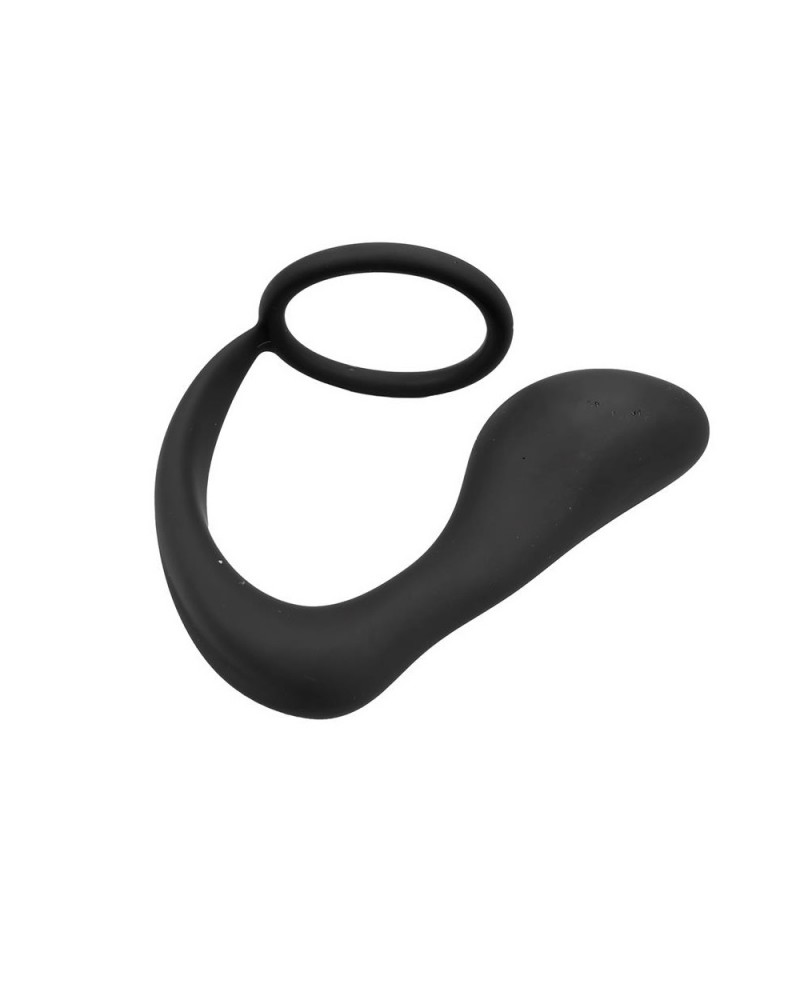 Randal Butt Plug with Penis Ring Silicone Black