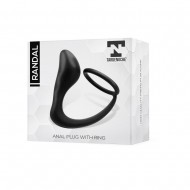Randal Butt Plug with Penis Ring Silicone Black