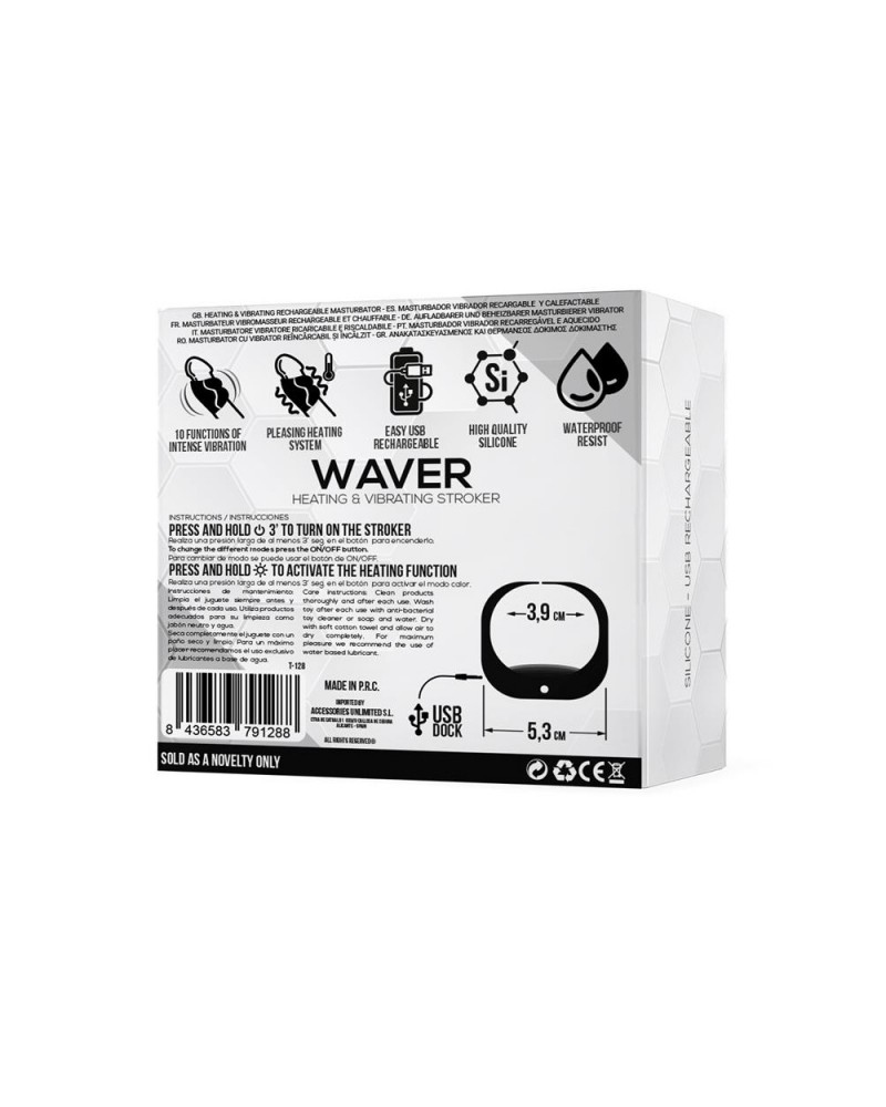 Waver Male Masturbator Heat and Vibration Flexible USB Silicone
