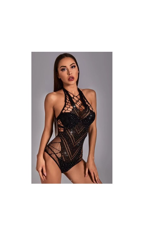 Ophelia's Dream Lingerie - Fishnet Teddy with Glitter