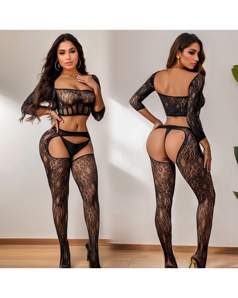 Ophelia's Dream Lingerie - Set top and crotchless tights