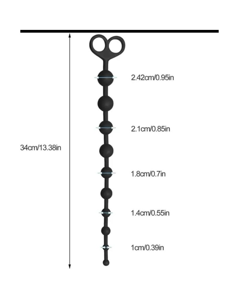 Ophelia's Dream Toys- Black Anal Beads