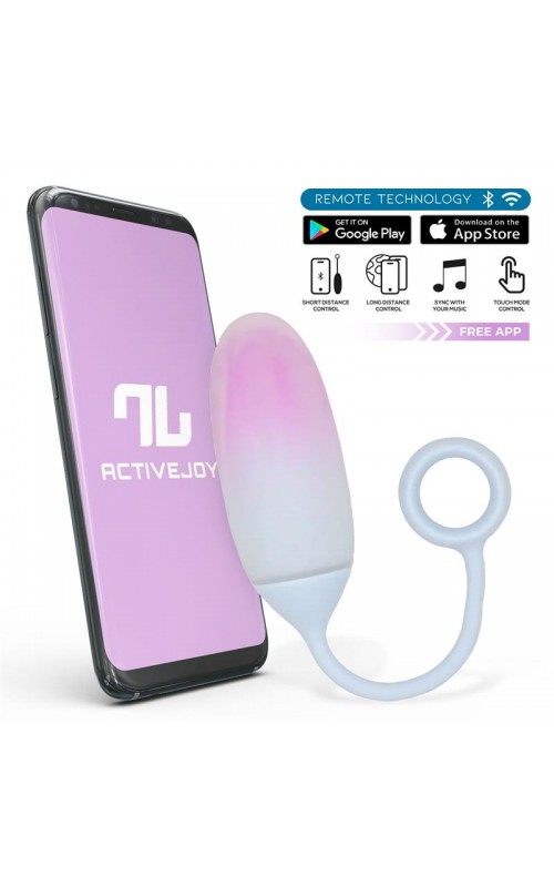 Vibrating Egg with APP Double Layer Silicone Pink/Blue	