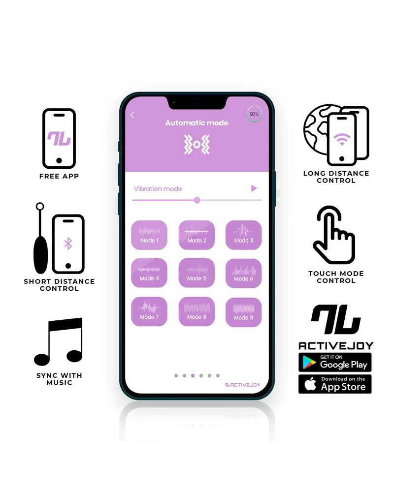 Vibrating Egg with APP Double Layer Silicone Pink/Blue	