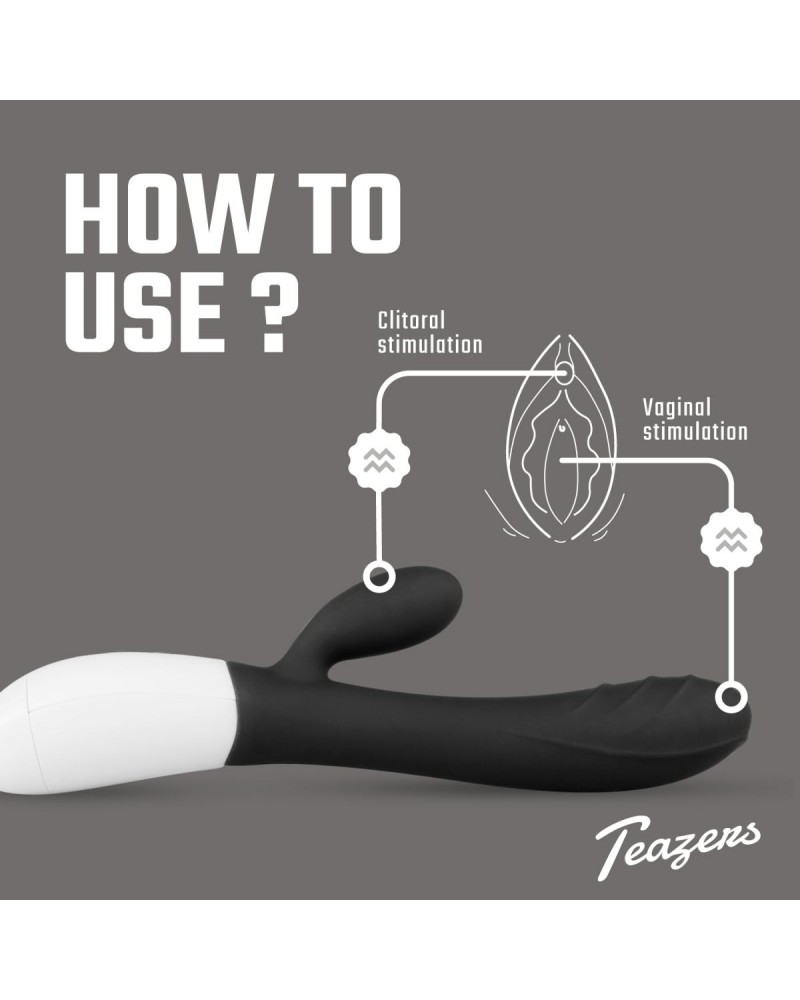 Teazers Rabbit Vibrator - Black Teazers Rabbit Vibrator - Black