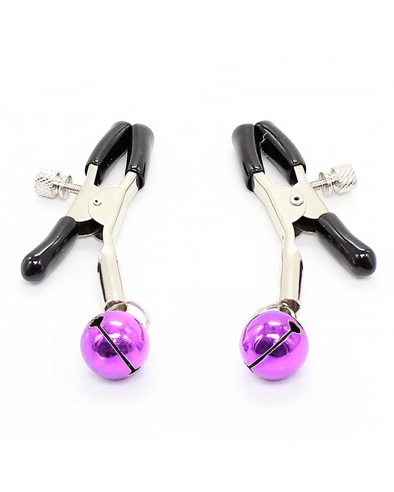 Nipple Clamps with Purple Bell