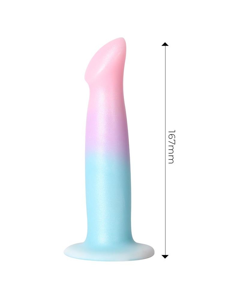 Dildo Dildo with Vibration and Suction Cup Gradient Colour 17 cm
