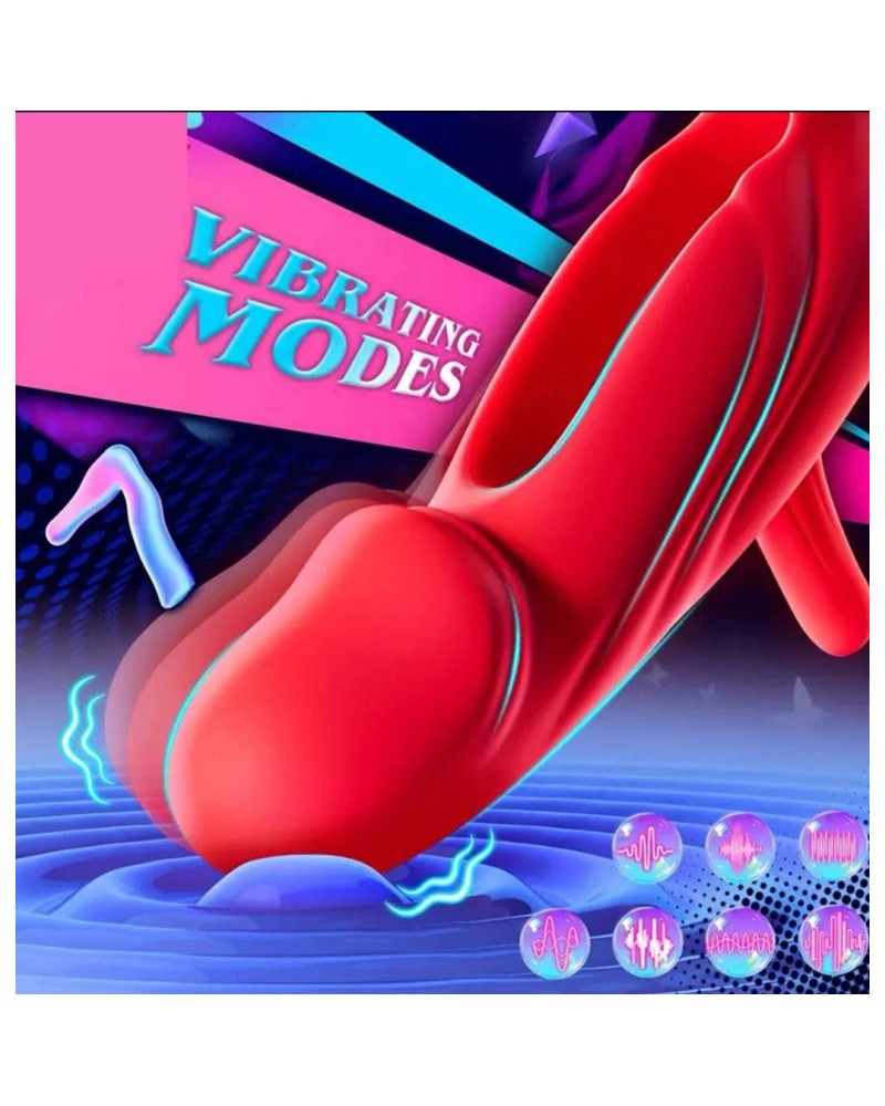 Ophelia's Dream Toys - Red lips & tongue licking vibrator