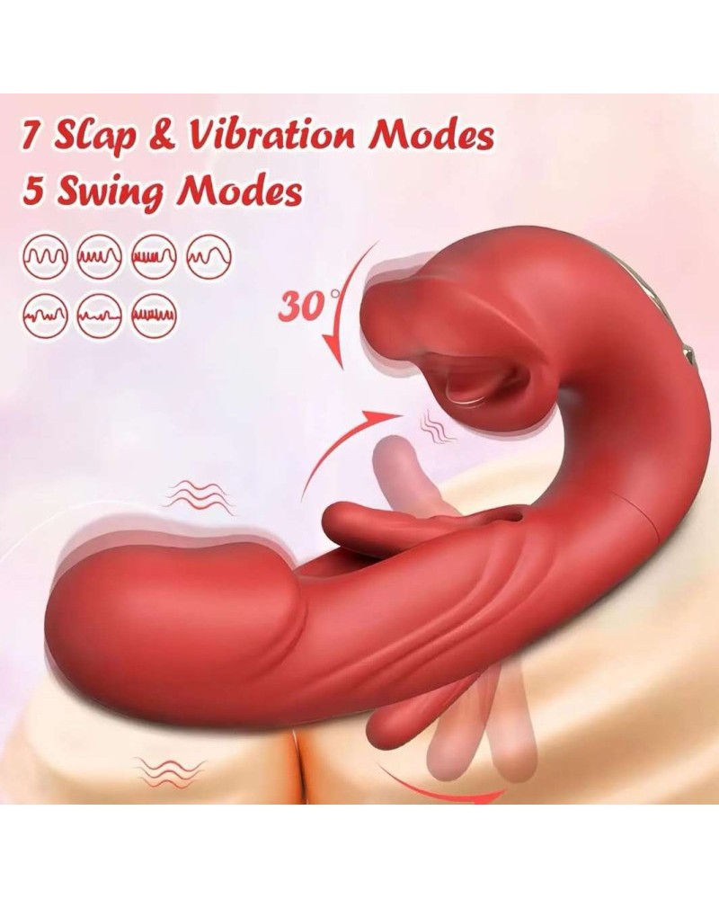 Ophelia's Dream Toys - Red lips & tongue licking vibrator