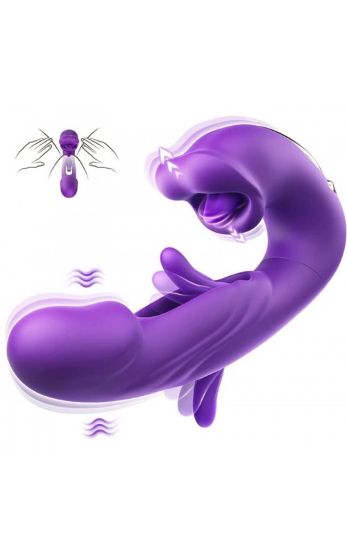 Ophelia's Dream Toys - Purple lips & tongue licking vibrator