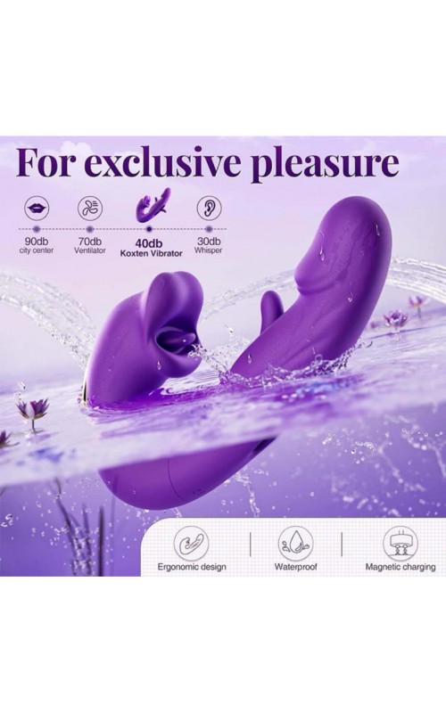Ophelia's Dream Toys - Purple lips & tongue licking vibrator