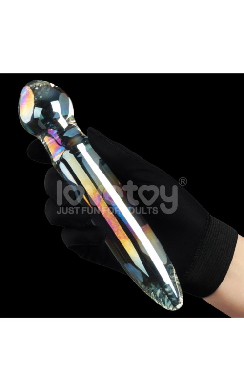 Glow in the Dark Glass Dildo Twilight Gleam Prism Glass