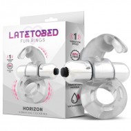 Horizon Vibrating Penis Ring with Rabbit Clear	