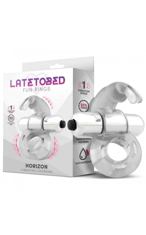 Horizon Vibrating Penis Ring with Rabbit Clear	