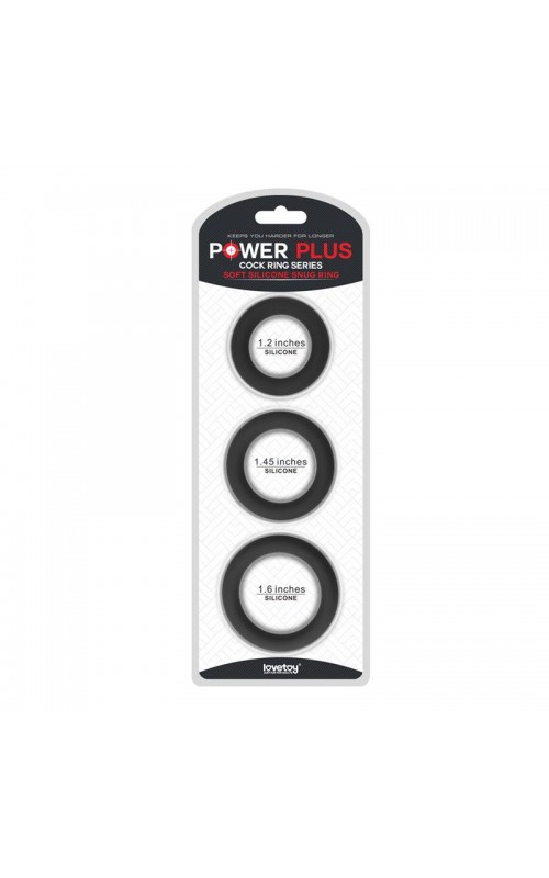 Pack of 3 Penis Ring Power Plus Black