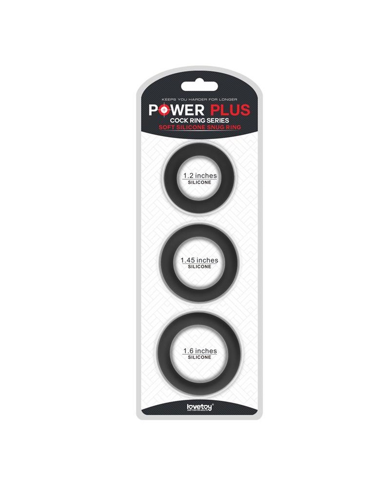 Pack of 3 Penis Ring Power Plus Black