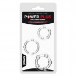 Pack of 3 Penis Ring Power Plus Triple Clear	
