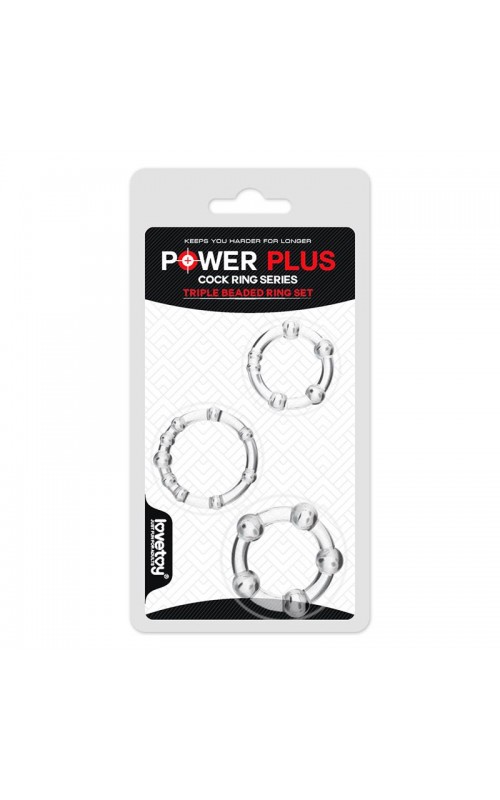 Pack of 3 Penis Ring Power Plus Triple Clear	