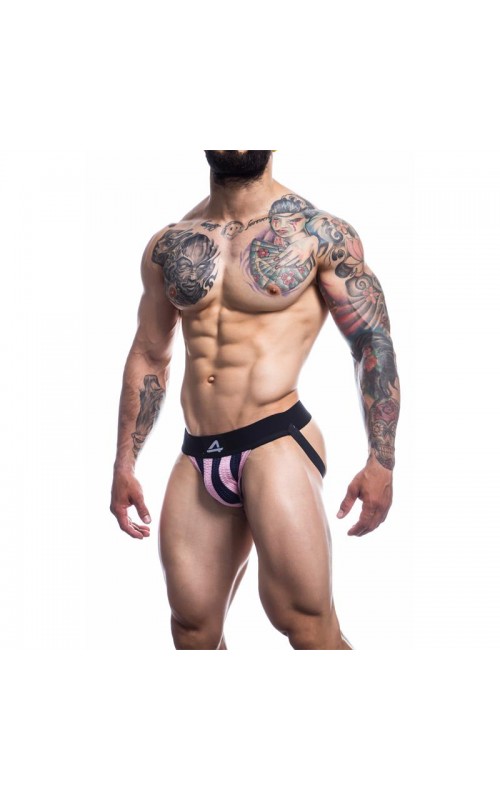 Stripe-Pink Jockstrap Pink and Black 