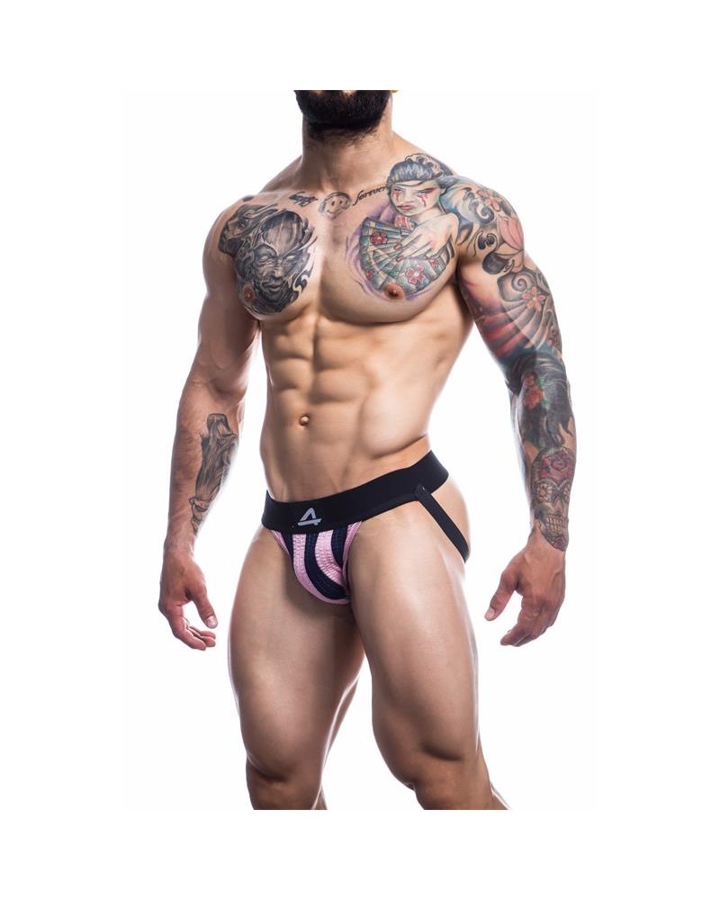 Stripe-Pink Jockstrap Pink and Black 