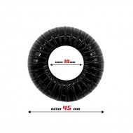 Cock Ring Super Flexible and Resistant Striped 1.9 cm Black	