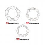 Set of 3 Penis Ring Beaded Flexibles Clear Set of 3 Penis Ring Beaded Flexibles Clear