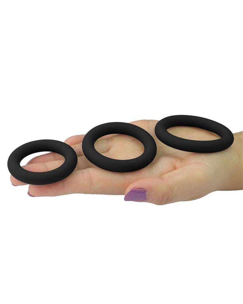 Pack of 3 Penis Ring Power Plus Black