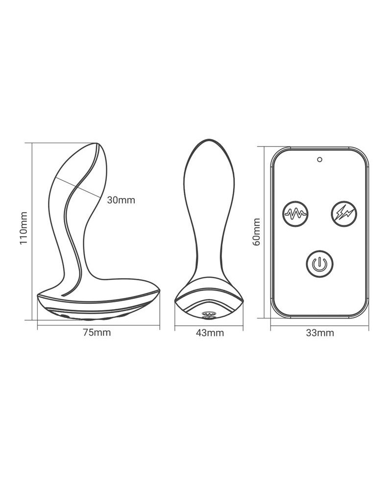 Prostate Massager with Electric Shock and Vibration and Remote Control	