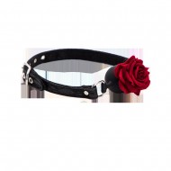 Ophelia's Dream Toys - Black Ball Gag with Rose