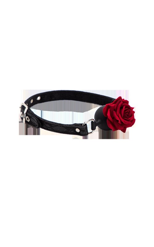 Ophelia's Dream Toys - Black Ball Gag with Rose