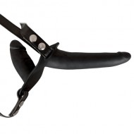 Double Strap On Black Silicone