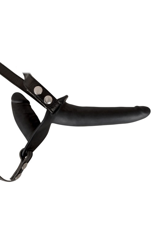 Double Strap On Black Silicone