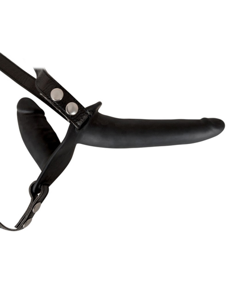 Double Strap On Black Silicone