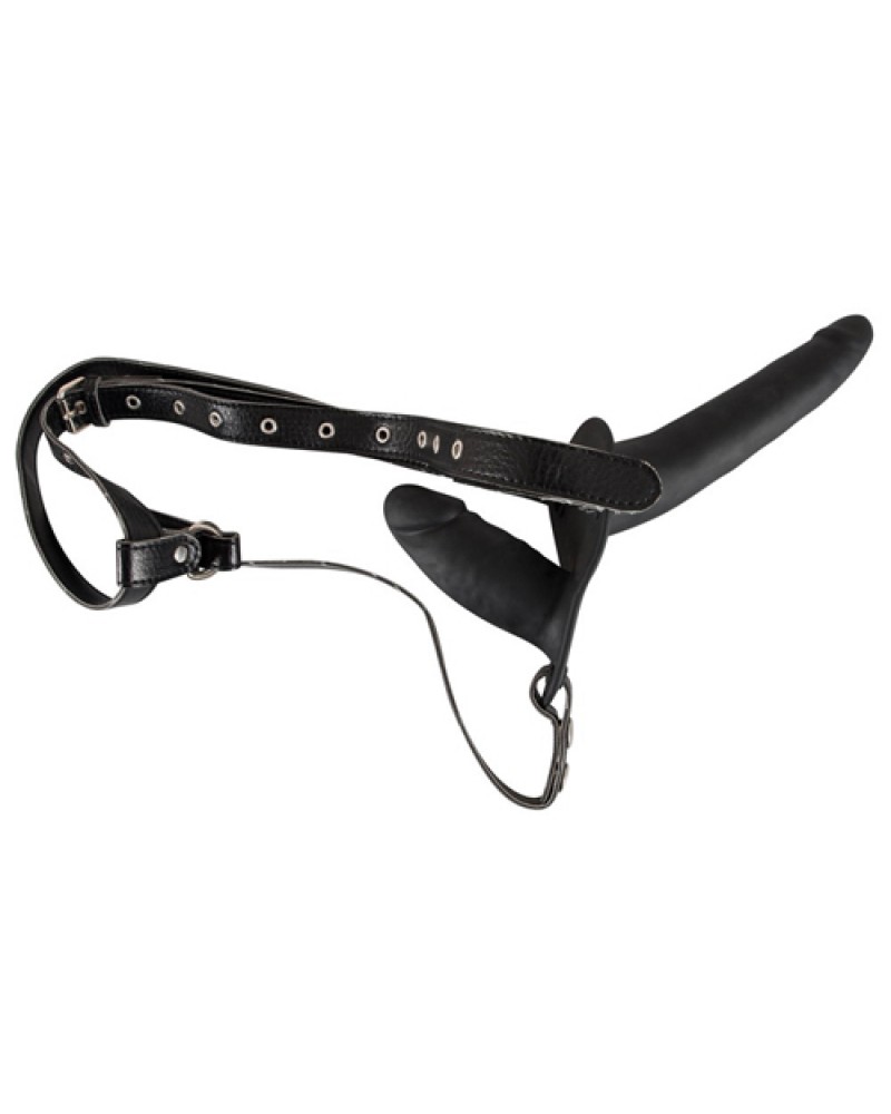 Double Strap On Black Silicone