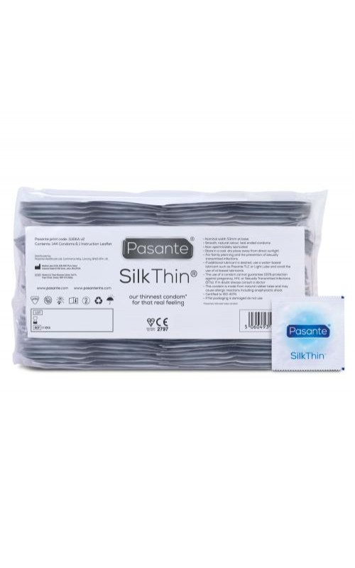 Pasante Silk Thin Condoms - 144 Pieces
