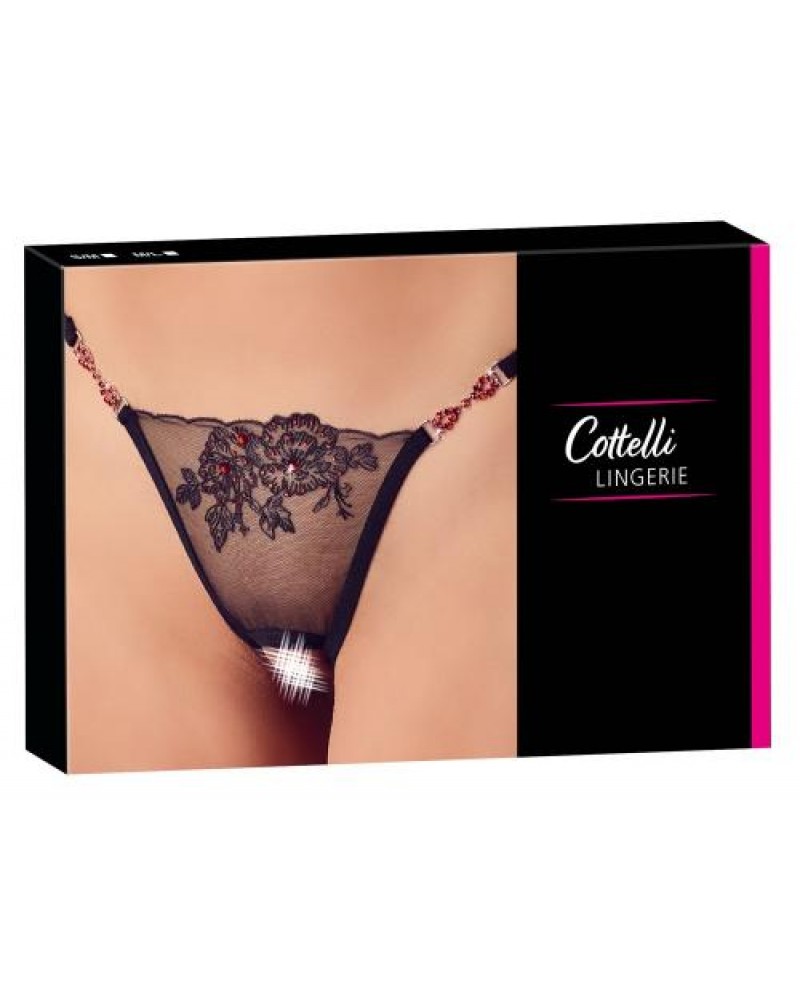 Sexy Crotchless Thong With Rhinestones