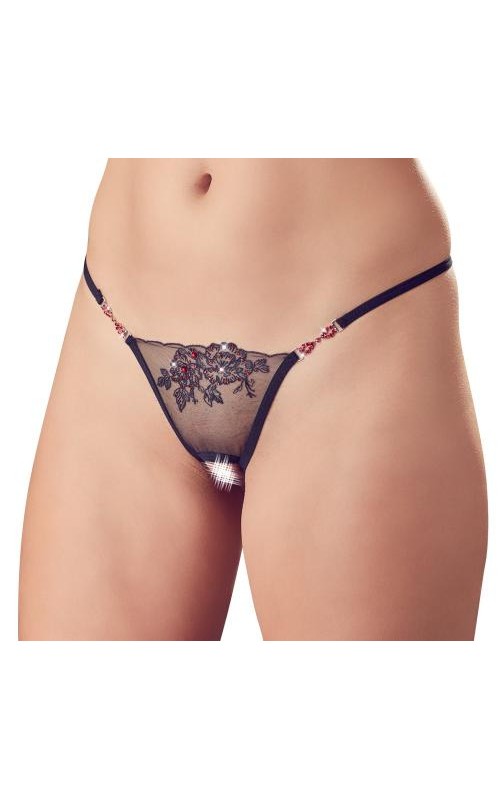 Sexy Crotchless Thong With Rhinestones