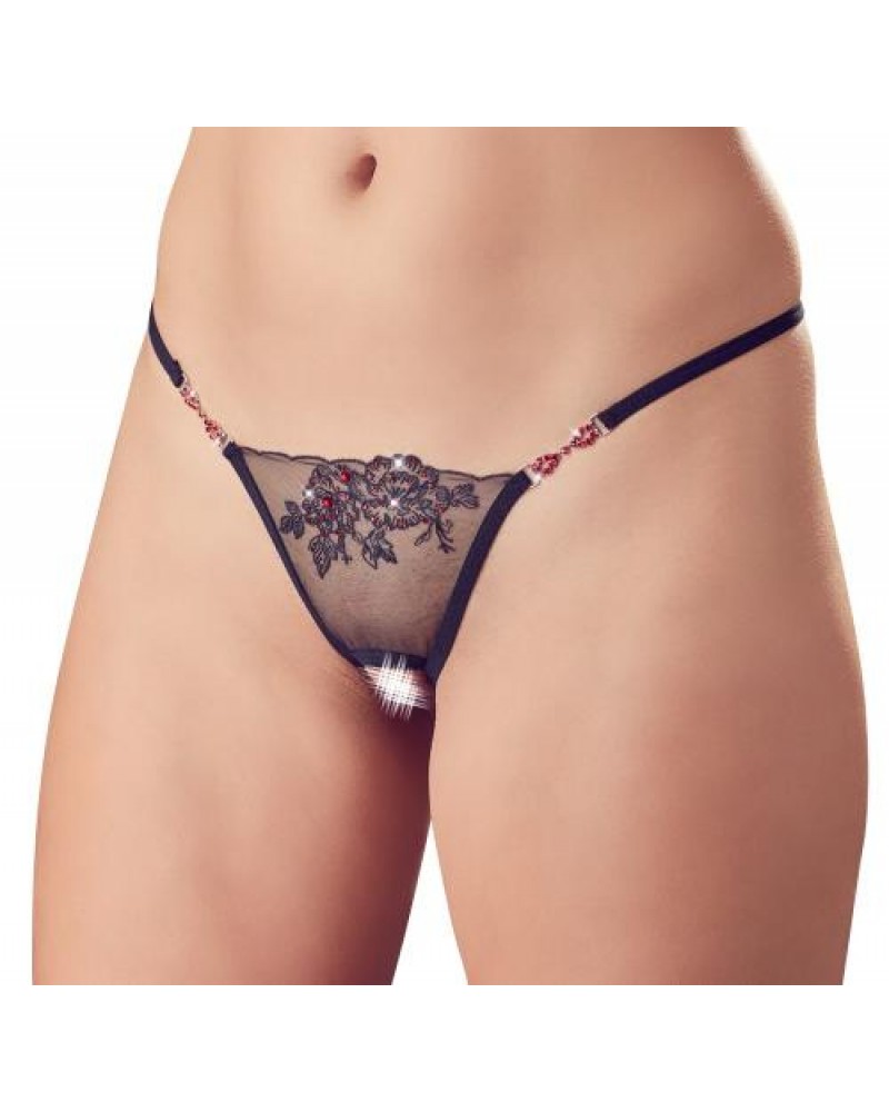 Sexy Crotchless Thong With Rhinestones