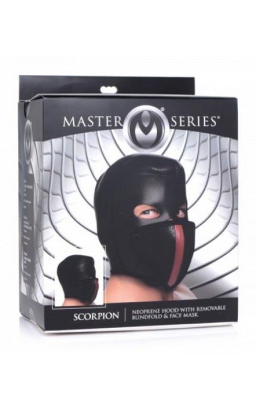 Scorpion Hood With Removable Blindfold And Mouth Mask