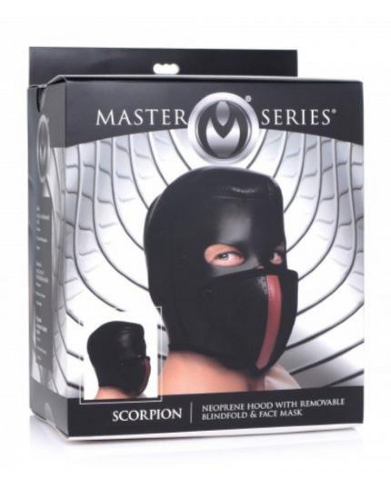 Scorpion Hood With Removable Blindfold And Mouth Mask