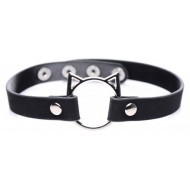 Kinky Kitty Ring Slim Choker - Black