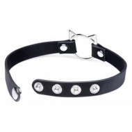 Kinky Kitty Ring Slim Choker - Black
