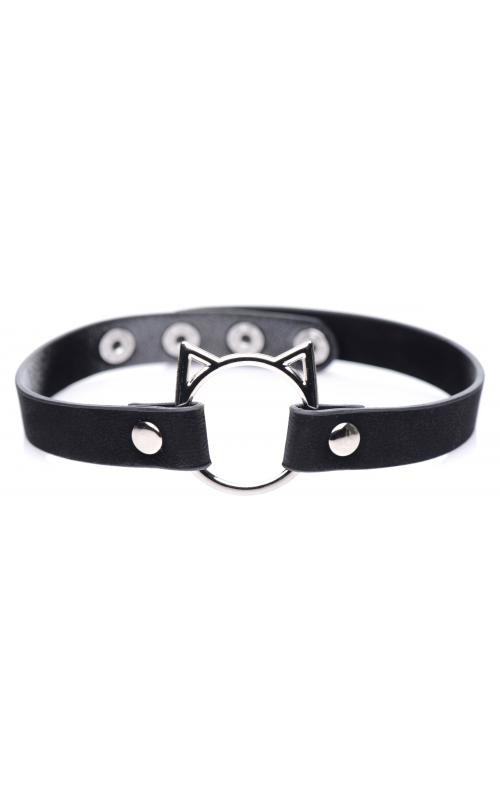 Kinky Kitty Ring Slim Choker - Black