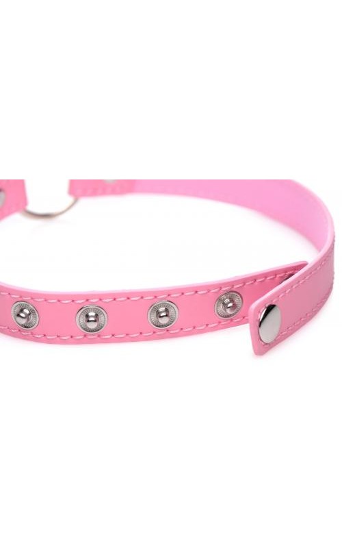 Kinky Kitty Ring Slim Choker - Pink Kinky Kitty Ring Slim Choker - Pink