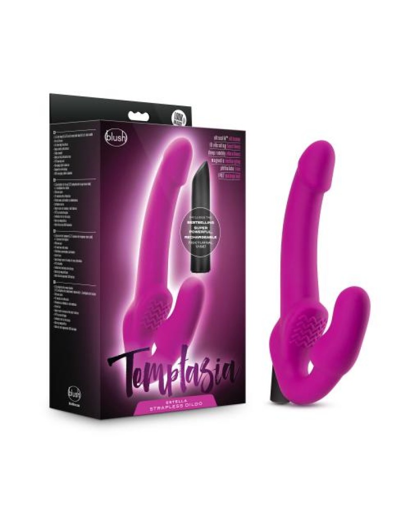 Temptasia - Estella Vibrating Strapless Strap-on - Pink