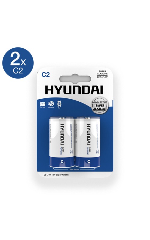 Super Alkaline C Batteries - 2 pcs